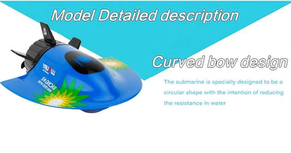 GoolRC Mini RC Submarine Boat Remote Control Waterproof Diving Toy (Blue)