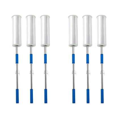 6-Pack Heavy Duty Stretch Film Dispenser Pole Holder - 48 Inch Extra Long Handle for Pallet Wrapping - Fits 12" to 24" Rolls with 2" to 3" Core - Industrial Grade Stretch Wrap
