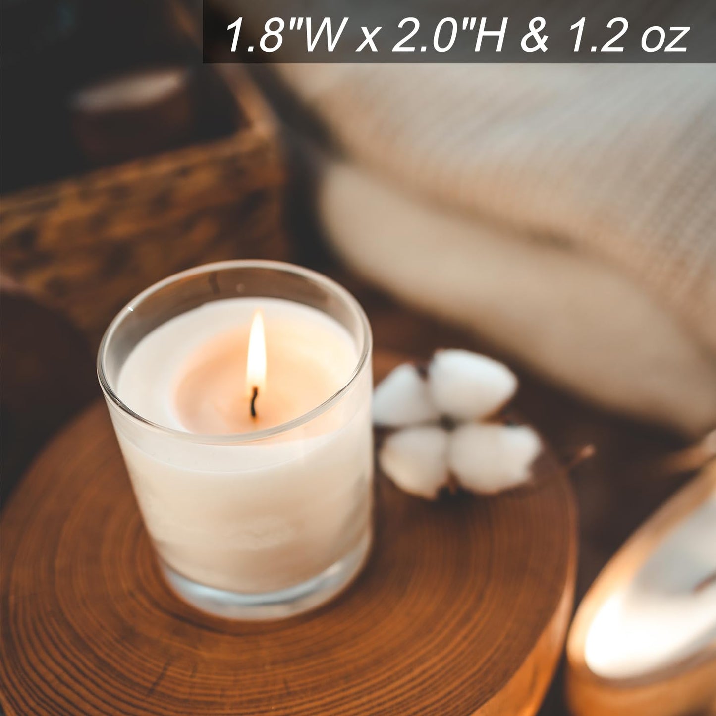 72 Pack White Unscented Clear Glass Filled Votive Candles, Hand Poured Wax Candle Ideal Gifts for Weddings Birthdays Holidays Party Religious Events