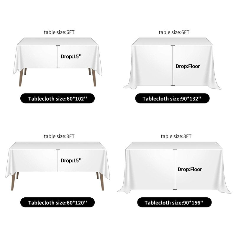 Ascoza 2pack 60x102 Inch Ivory Rectangular Tablecloth 6 Feet Table Cloth in Polyester Fabric for Wedding/Banquet/Restaurant/Parties