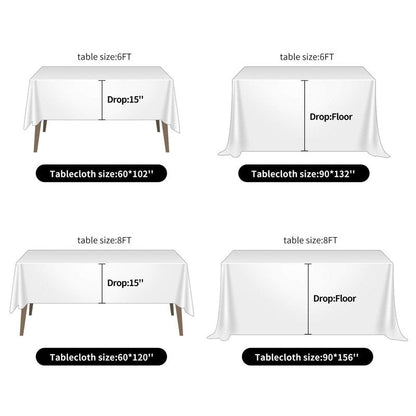 Ascoza 2pack 60x102 Inch Ivory Rectangular Tablecloth 6 Feet Table Cloth in Polyester Fabric for Wedding/Banquet/Restaurant/Parties