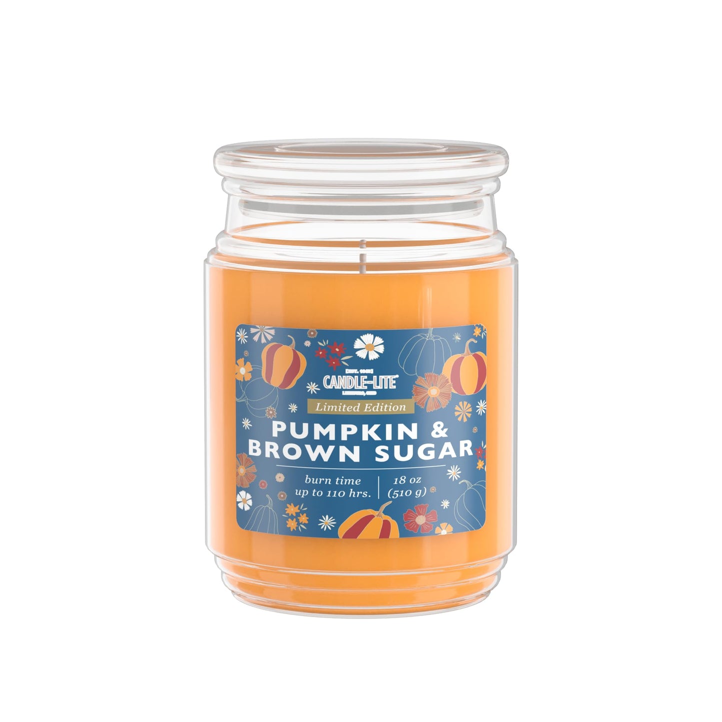 Candle-lite Halloween Scented Candles, Spiced Rum and Pumpkin with Clove, 18 oz Jar, 110 Hour Burn, Fall Scented Candle for Home Decor, Single-Wick, Proudly Poured in USA, Halloween Candle Decoration