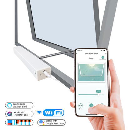 Olideauto Smart WiFi Window Opener TUYA APP Control, Phone App Control Electric Open Window with 19-4/5'' Running Trip