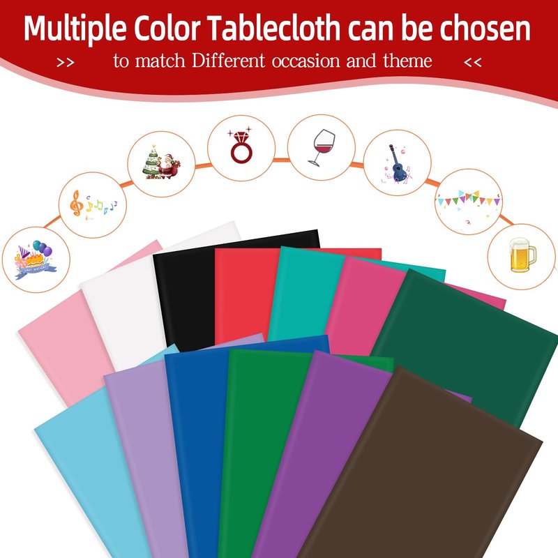 Dark Green 6 Pack Plastic Table Cloth 84", Disposable Round Tablecloth Table Cover, Plastic Tablecloths for Parties