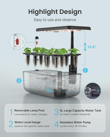 iDOO Hydroponics Growing System Kit & Growth Sponges 60 Pcs