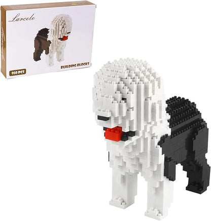 Larcele Micro Dog Building Blocks Pet Mini Building Toy Bricks950 Pieces KLJM-02 (Old English Sheepdog)
