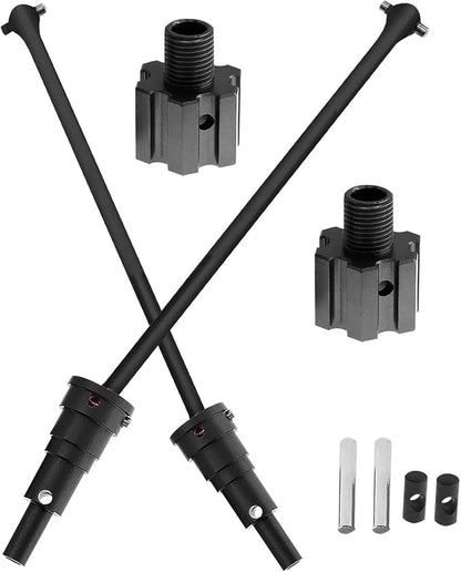 RC 10MM Drive Shaft CVD &amp Wheel Hex Hubs Upgrades Part for 1/5 X Maxx 8S Monster Truck45# Steel Driveshaft Front Rear Axles &amp Aluminum Wheel Nut &amp Wheel Hex Hops UpBlack
