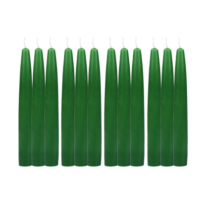 Zest Candle 12-Piece Taper Candles, 6-Inch, Hunter Green