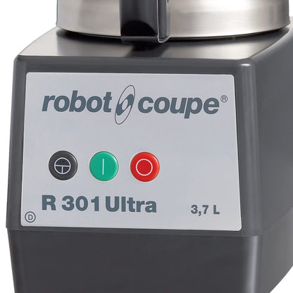 Robot Coupe R301 Ultra B Commercial 3.7-Liter Food Processor, 120v, Stainless Steel Bowl, 1.5 HP Vertical Cutter Mixer, ETL-Sanitation, Ideal for Restaurants and Kitchens