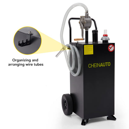 40 Gallon Fuel Caddy, Portable Gas Caddy with Manual Pump, Heavy Duty Gas with 4 Wheels, Diesel Fuel Can for Cars, Lawn Mowers, Trucks, ATVs, Boats ﻿