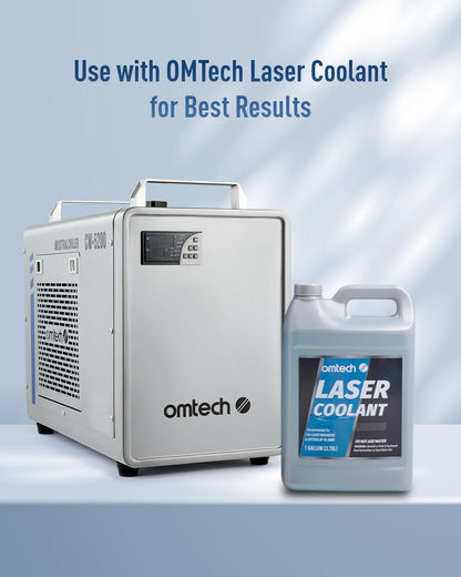 OMTech 6L CW-5200 Water Chiller for Laser Engraver & Cutter, Industrial Water Chiller for CO2 Laser Engraving & Cutting Machine, 0.58hp 3.2 gpm Laser Chiller Water Cooling Machine for Laser Cutter