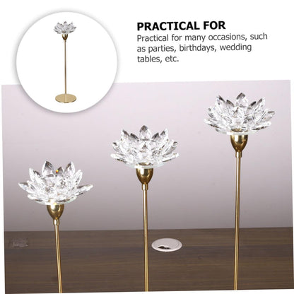 JOINPAYA Crystal Lotus Candlestick Holder Metal Candle Stand Small Gold Decorative Candle Stick for Wedding Dining Room Centerpiece