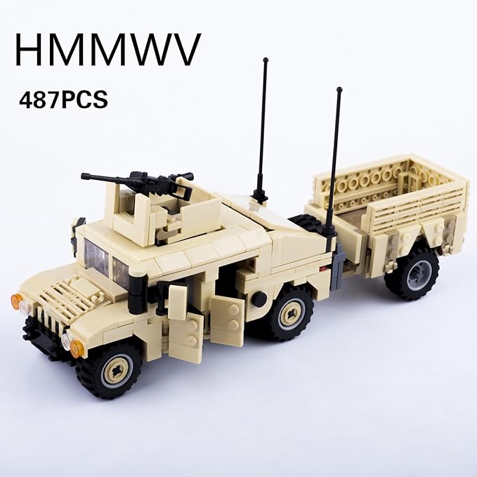 GeRRiT American Military Vehicle HMMWV Building Block(449 PCS)WW2 Military Historical Building SetToys Gifts for Kid and Adult Compatible with Lego. 66010