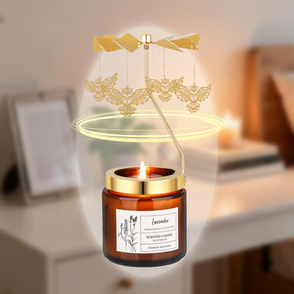 Owl Candle Gifts for Women, Rotatable Lavender Scented Candle Gifts for Mom Wife Anniversary Valentine's Day Christmas, Unique Birthday Gift for Sister Girlfriend with Gift Box