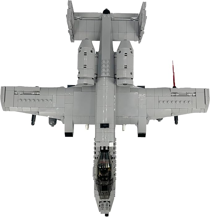 General Jim's A-10 Thunderbolt II Warthog Fighter Jet Building Blocks Set 931 Pieces Cold War Attack Aircraft Model Plane with Opening Cockpit Retractable Landing Gear Artillery Station | GJ-AA10