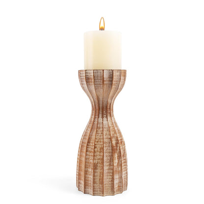 Farmhouse Wooden Candle Holders for Pillar Candles, Brown Prism Rustic Wood Pillar Candle Stands Table Centerpiece Decor for Fireplace, Living, and Dining Room