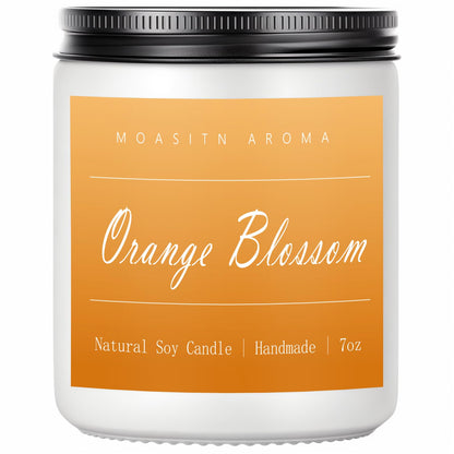 MOASITN Orange Blossom Highly Scented Candles for Home| Natural Soy Aromatherapy Candle| Handmade Long Lasting Jar Candle| Candel Gift for Women,Men as Spring, Summer,Relaxing,Housewarming Gifts| 7oz