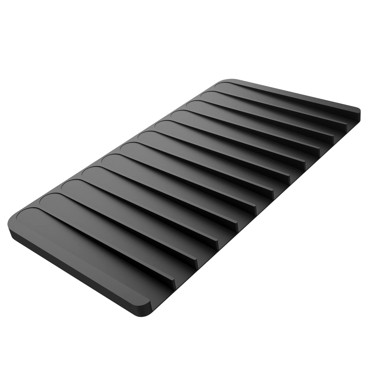 Kraus Self-Draining Silicone Dish Drying Mat or Trivet for Kitchen Counter in Black, KDM-10BL