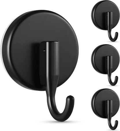 OUTXE Wreath Hanger - Upgraded Suction Cup Hook for Front Door & Glass Window | 4-Pack (Black)