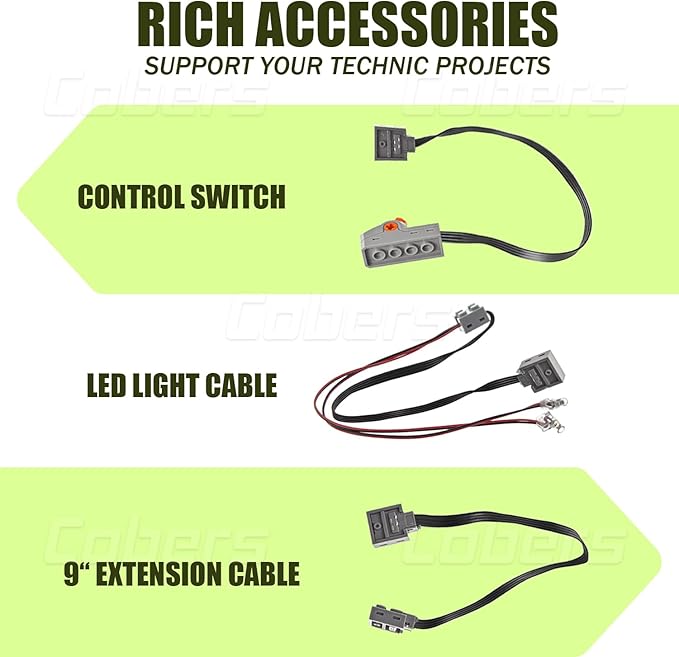 44Pcs Power-Function Kits Set M/L/XL Servo-Train-Motor-Set Compatible with Major Brand Technic-Parts Pieces IR Receiver Adjustable Speed Remote-Control AA/AAA Battery Box Light Switch