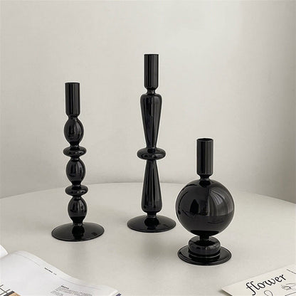 cfycfy987 Candelabra European Glass Candle Holders Light Luxury High-end Fashion Ornaments Miserable Decoration Candlestick Candle Sticks Holder(A)