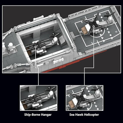 MISINI M7021 Arleigh Burke-Class Destroyer 1:200 Building Blocks Set 3601 Pieces MOC USN Warship Model Excellent Battleship Building Toy Gift and Collection for Military Enthusiast and Adult