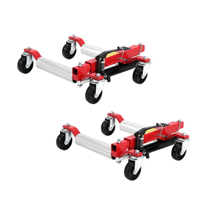 Car Dolly Set of 2, 1500 LBS Capacity Wheel Dolly with Hydraulic Tire Jack & Aluminium Twin Rollers, Heavy Duty Rollers with Foot Pedal for Tire Auto Repair Moving