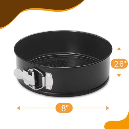 HIWARE 8 Inch Non-stick Springform Pan with Removable Bottom - Leakproof Cheesecake Pan