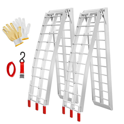 Loezora Heavy Duty 1500lbs Folding Motorcycle Ramp for Pickup Trucks & Trailers, 89"x13" Loading Ramp with Secure Load Straps, Compatible with Dirt Bike, UTV, ATV, Lawn Mower, Snowblower (2-Packs)