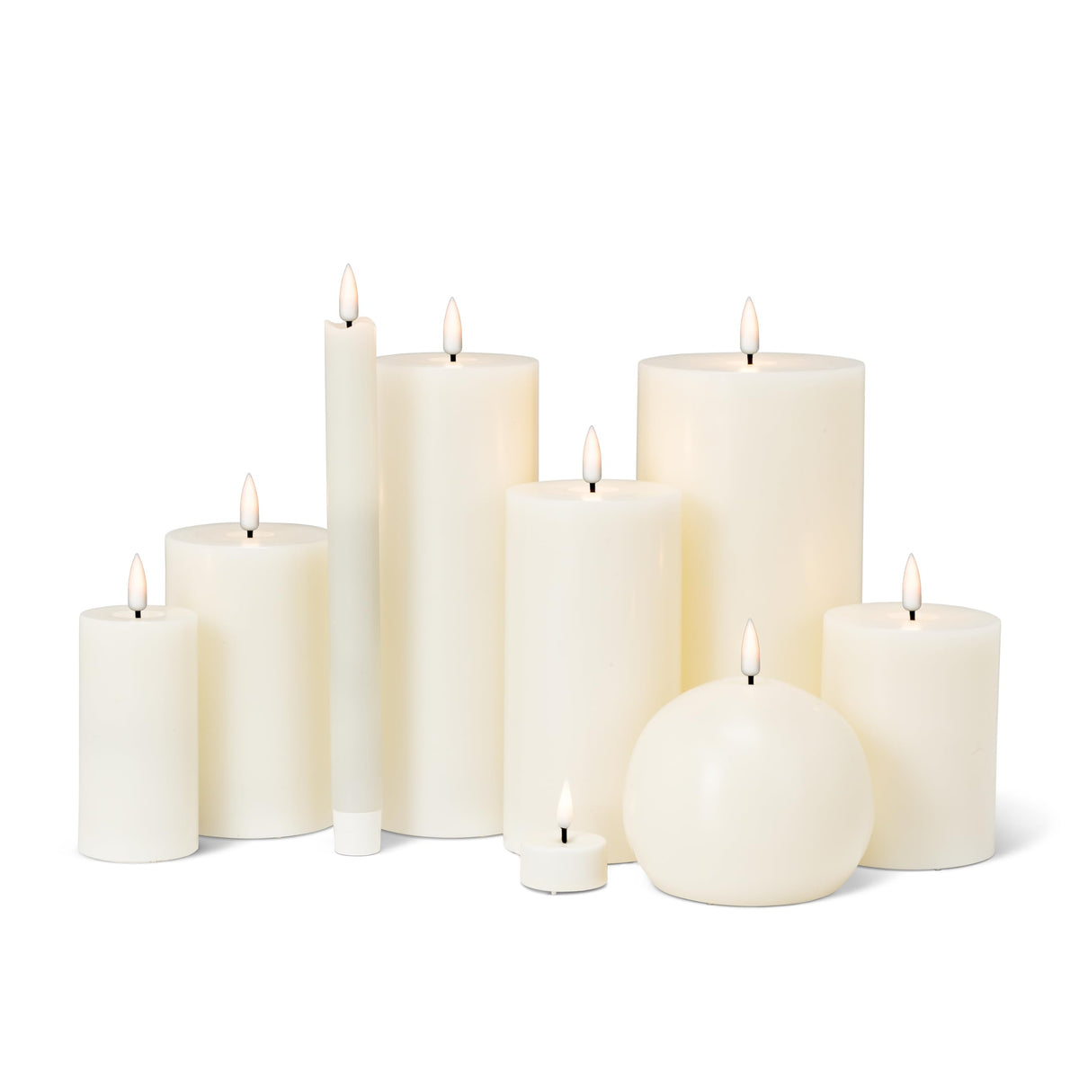 Abbott Collection Wax LED Flameless Pillar Candle - Sand (2x4 H)