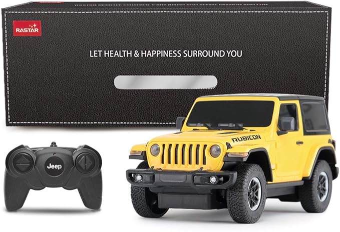 RASTAR RC Toy 1/24 Scale Wrangler JL Remote Control RC Car Rubicon Model Vehicle for Kids Yellow