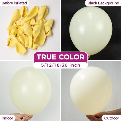 Bezente Pastel Yellow Latex Party Balloons - 150 Pack 5 Inch Matte Small Light Yellow Helium Balloons for Birthday Bridal Shower Wedding Sunflower Party Decorations