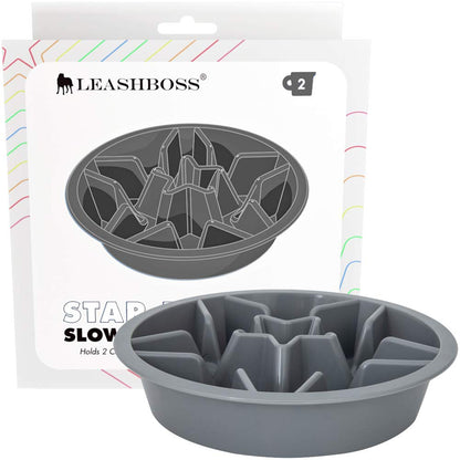 Leash Boss Puzzle Slow Feeder Dog Bowl, 2-Cup Maze, 7.5-8 Inch Opening for Large, Medium & Small Breeds - Puppy Feeder