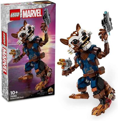 Lego Marvel Rocket &amp Baby Groot Buildable Superhero Toy for Kids from Marvel Studios' Guardians of The Galaxy Figure for Role Play Gift for Boys and Girls from 10 Years 76282