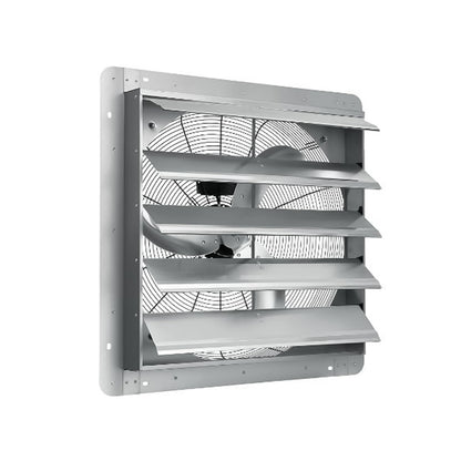 24in Shutter Exhaust Fan, 3500CFM Wall Mount Waterproof Aluminum Alloy Window Exhaust Fan with 3ft Power Cord, Ventilation Fan for Basement Gable Chicken Coop
