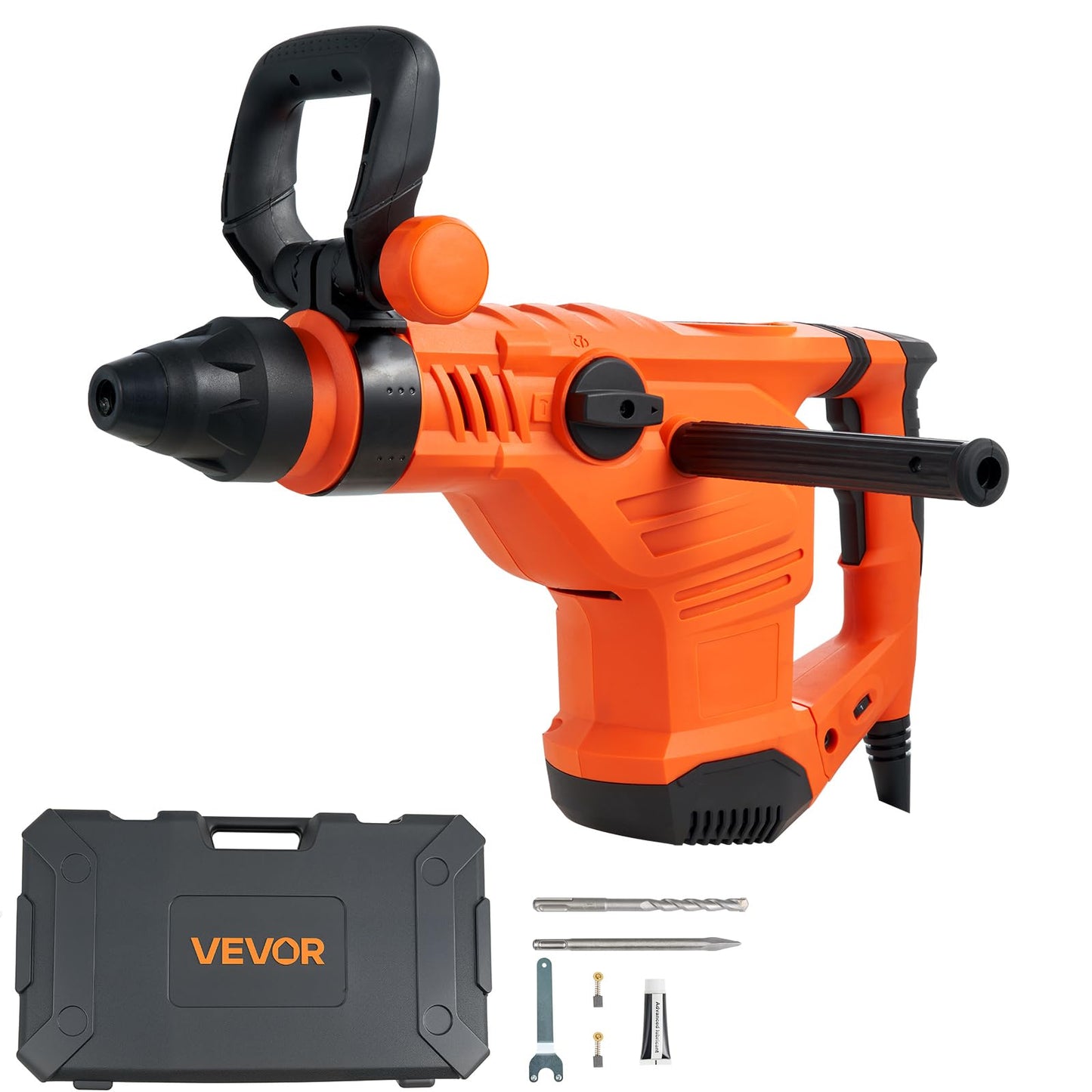 VEVOR 1-3/4" SDS-Max Rotary Hammer Drill, 13Amp Corded Drills, Heavy Duty Chipping Hammers w/Vibration Control & Safety Clutch, Electric Demolition Hammers, Power Tool For Concrete