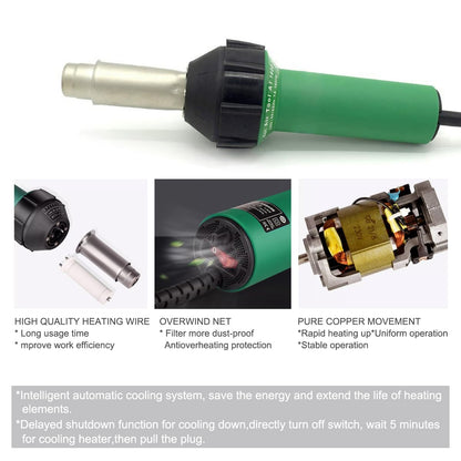 Hot Air Welding Gun PVC Professional Roofing Welding Kits 120V Welding PVC TPO EPDM Single Ply Roofing Membranes 1600W Welding Vinyl Flooring Coverings Linoleum Thermoplastics