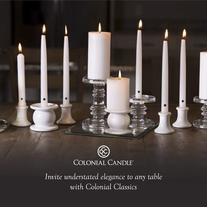 Colonial Candle Unscented Taper Candle, Handipt Collection, Red, 12 In, Pack of 12 - Up to 10 Hours Burn