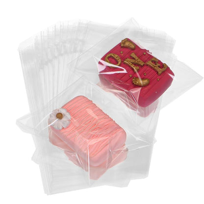 TEMLQPACK 100Pcs 4 x 6 Inch Clear Cellophane Bags for Cookies, Rice Krispie Treats, Macarons, Brownies, Soap, Chocolate Truffles, Candy - Ideal for Wedding & Birthday Party Favors