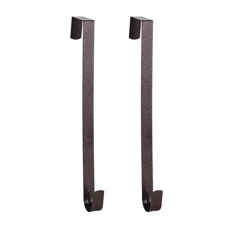 Sattiyrch 12" Wreath Hanger for Front Door,Steel Over The Door Hook,Door Wreath Hangers(Textured Brass, 2)