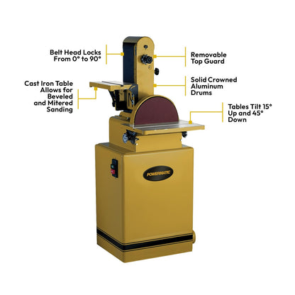 Powermatic 6" x 48" Belt & 12" Disc Sander, 1.5 HP, 115/230V 1Ph (31A)