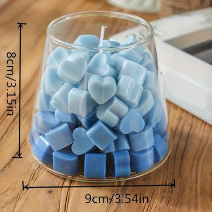 ISOLAY Aesthetic Scented Candle,Handmade Soy Wax Aroma in Glass Decorative Candle for Valentine's Day Wedding Gift (Blue)