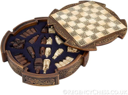 Isle of Lewis Compact Celtic Chess Set 9 Inches