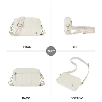 Telena Crossbody Bags for Women Cross Body Purse with Guitar Strap Lightweight Puffer Shoulder Bag for Travel
