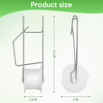 Skiennix Tomato Roller Hooks - 10 Pack with 49.2FT Rope for Trellising Plants & Vines