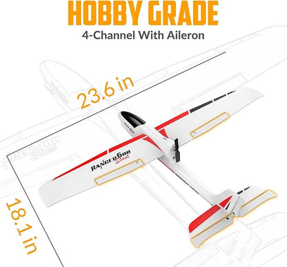 VOLANTEXRC RC Glider Plane 4CH New Version Remote Control Airplane with 6-Axis Gyro for Beginners 3 Flight Modes &amp Aerobatics 2.4G RC Plane for Adults 23.6 * 18.1 inches White