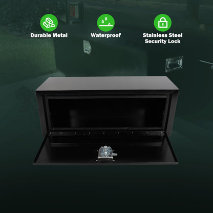 SCITOO 36" Iron Truck Bed Tool Box,Heavy Duty Crossover Storage for Most Full Size Pickups,Lockable Weatherproof Chest,Fits 36"WX14"DX14"H Truck Beds,Easy Access to Load and Unload
