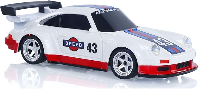 1/43 High Speed 2.4 GHz Mini RC Drift Car with 4 Wheel Drive Motor ESC Servo Motor Lighting Battery Charging Cable Gyroscope Hobby Grade Model for Birthday Gift