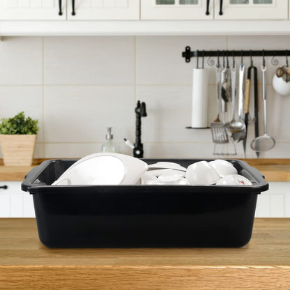 Vababa 3-Pack Plastic Commercial Bus Box, 13 L Kitchen Bus Tub