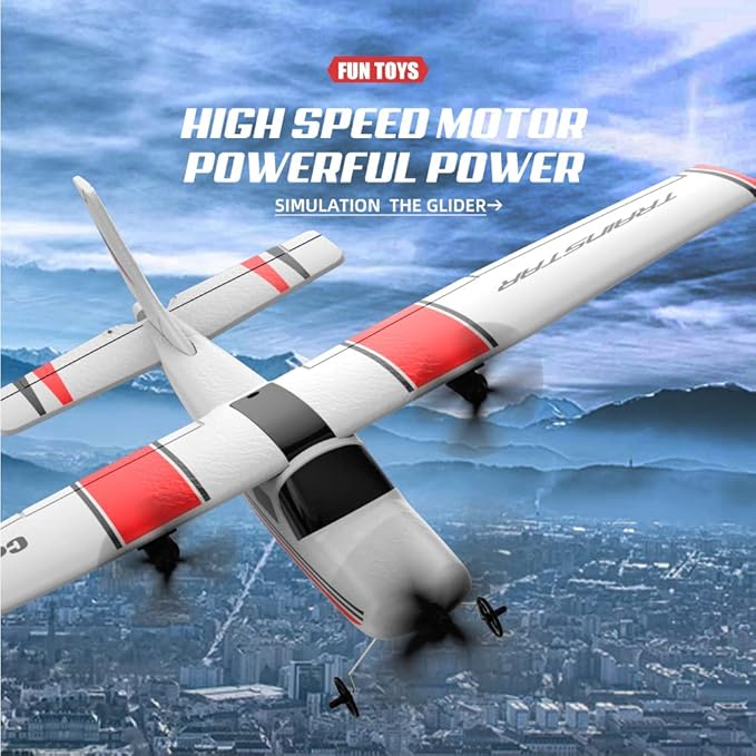 RC AirplaneRC Plane 2.4GHz 2 Channels RTF RC Aircraft with 3-Axis Gyro for Beginner Easy to Speedy Fly Glider Toys with 2 Extra Batteries [ 3 Batteries ]